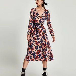 Zara Floral Print Midi Dress